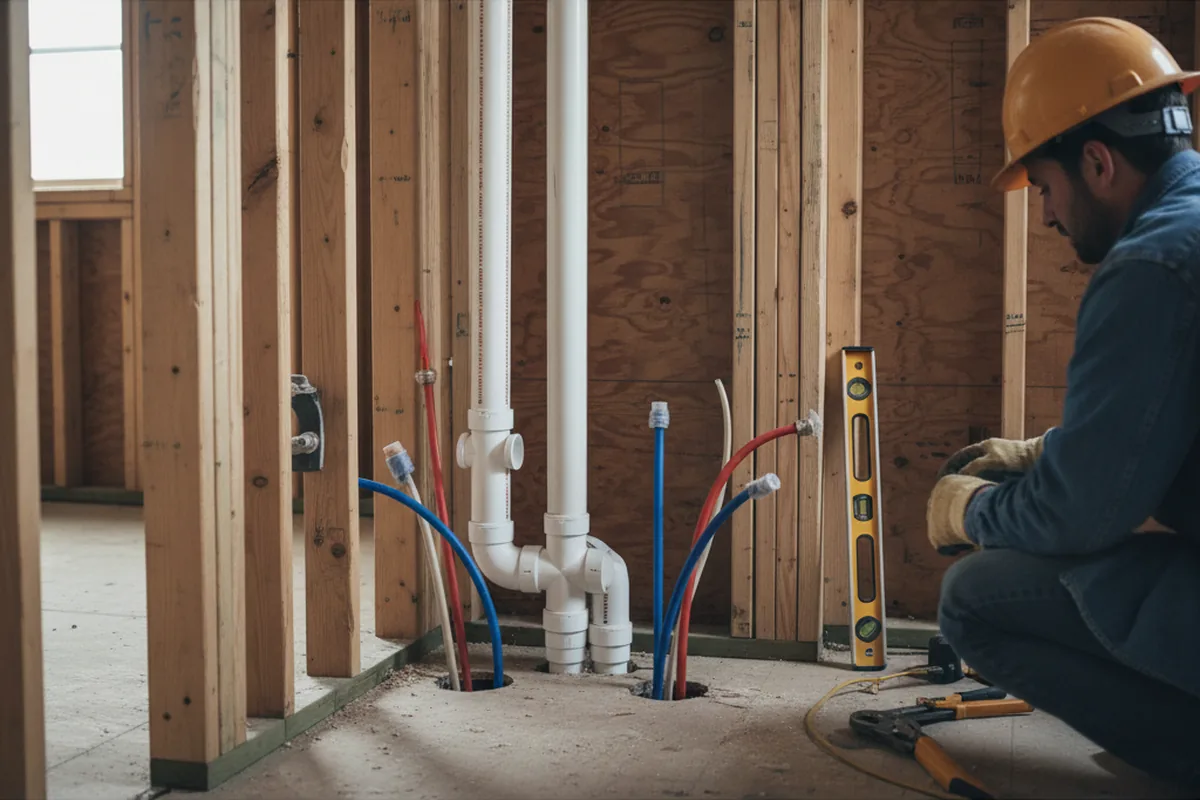 Drain and supply rough-in during Leak Detection in Lewistown